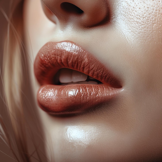 Photo portrait of Closeup of lips