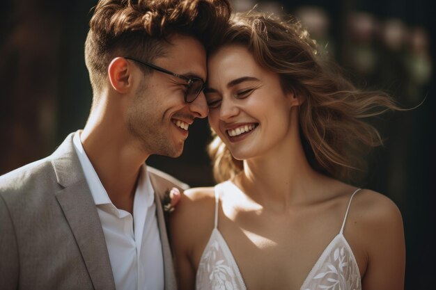 Photo portrait of a couple on wedding day