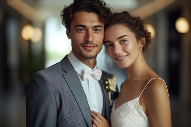 Photo portrait of a couple on wedding day