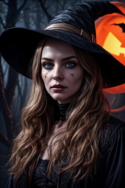 Фотопортрет Хэллоуинской ведьмы