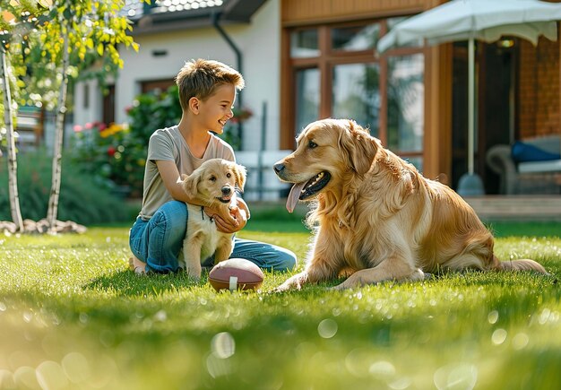 Photo photo portrait of a happy beautiful family