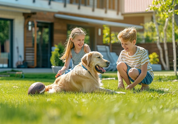 Photo photo portrait of a happy beautiful family