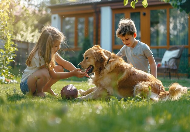 Photo photo portrait of a happy beautiful family