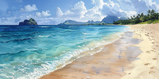 Photo photo portrait of lanikai beach oahu hawaii usa