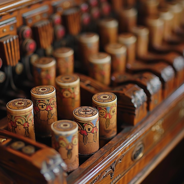 Photo photo portrait of pipe organ pipe part closeup