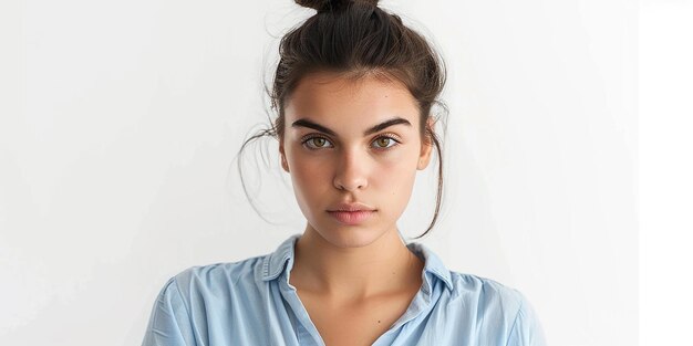 Photo photo portrait of tender woman with delicate skin