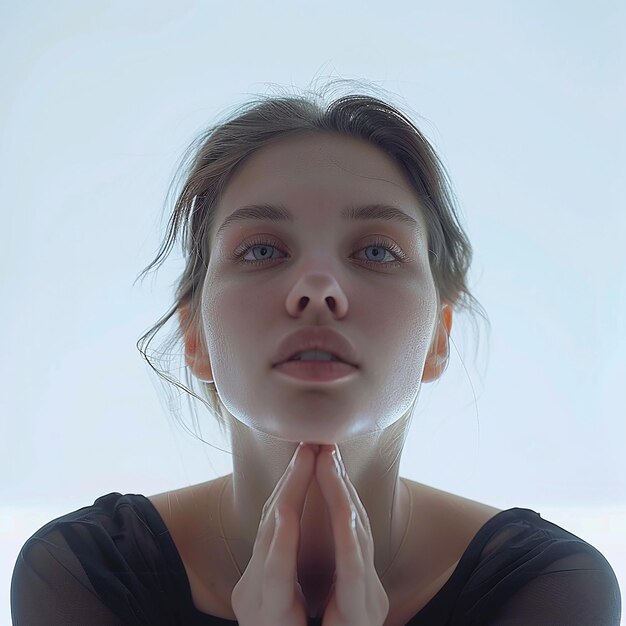 Photo photo portrait of tender woman with delicate skin