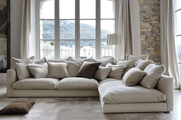 Photo photo portrait of winter white seater in modern living area