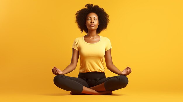 Photo portrait of woman doing yoga outdoors