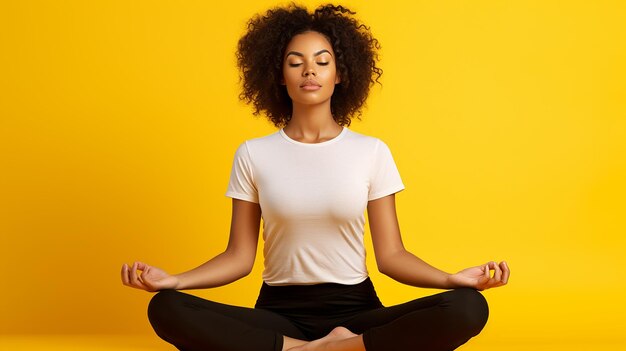 Photo portrait of woman doing yoga outdoors