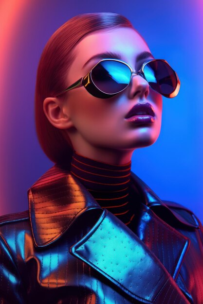 Photo portrait of a woman in futuristic fashion