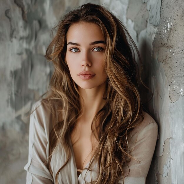 Photo portrait of young beautiful fashionable woman