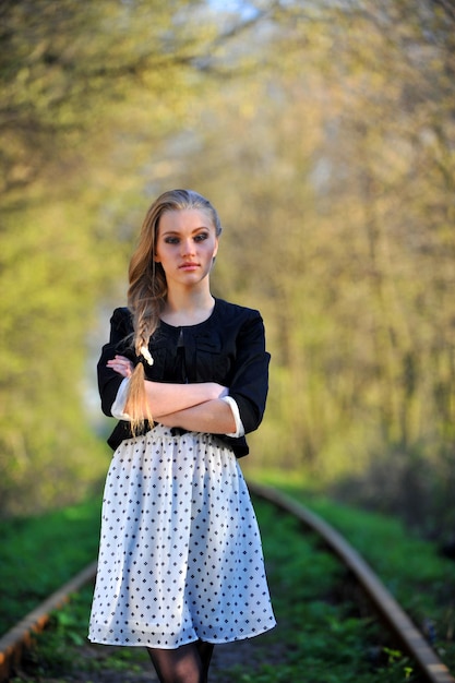 The photo portrait of a young and beautiful girl