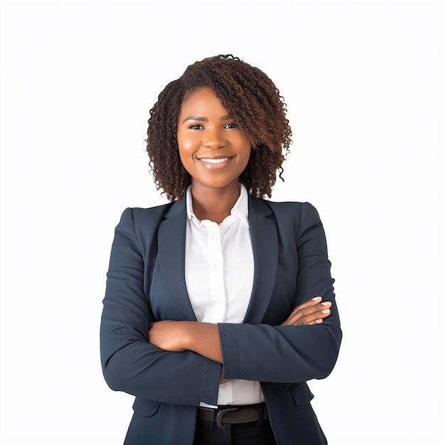 Premium AI Image | Photo portrait of young happy business woman office ...