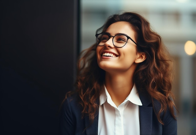 Photo photo portrait of young smiling confident businesswoman