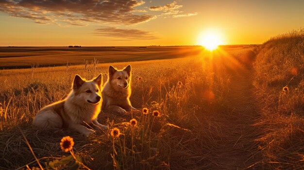 A photo of a prairie with sun dogs endless fields