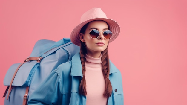 Photo of pretty fashionable millennial lady wearing sun glasses