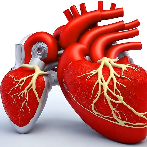 Photo pretty realistic heart illustration with isolated background