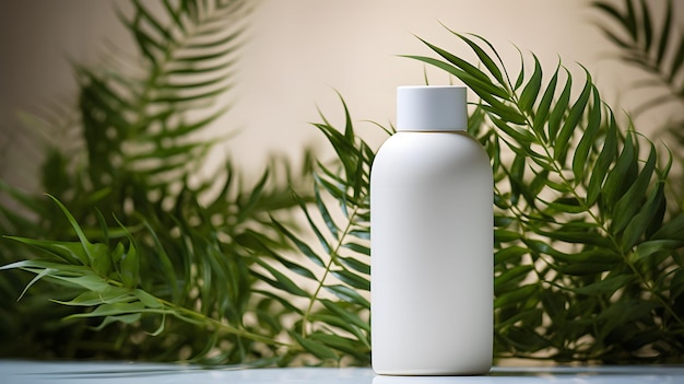 Photo pristine white cosmetic bottle untouched against white background