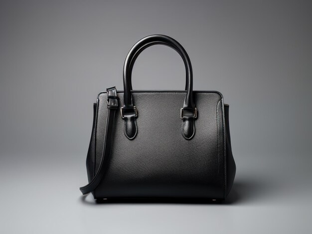 Photo product of beautiful and simple fashion black handbag studio photo