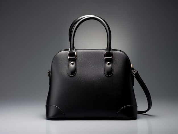 Photo photo product of beautiful and simple fashion black handbag studio photo