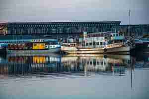 Photo photo professional barges neva tver volga shipyard