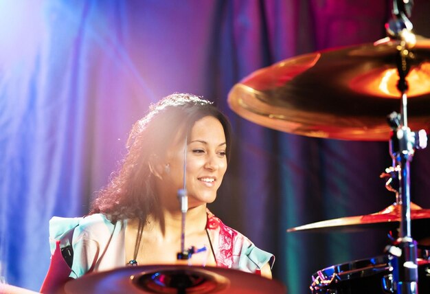 photo of a professional drummer in the stage