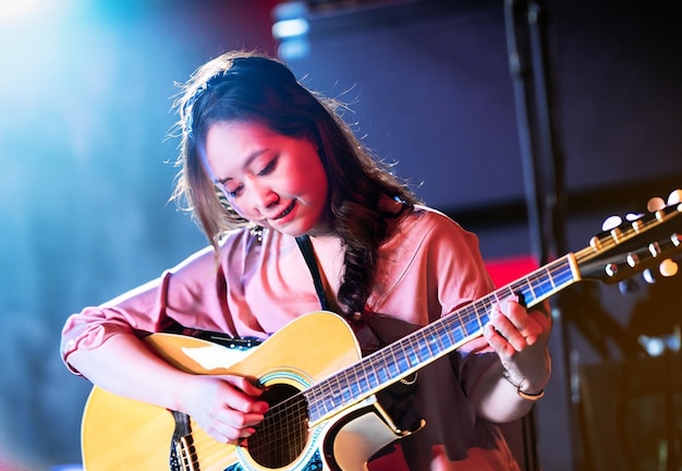 photo of a professional guitarist in the stage