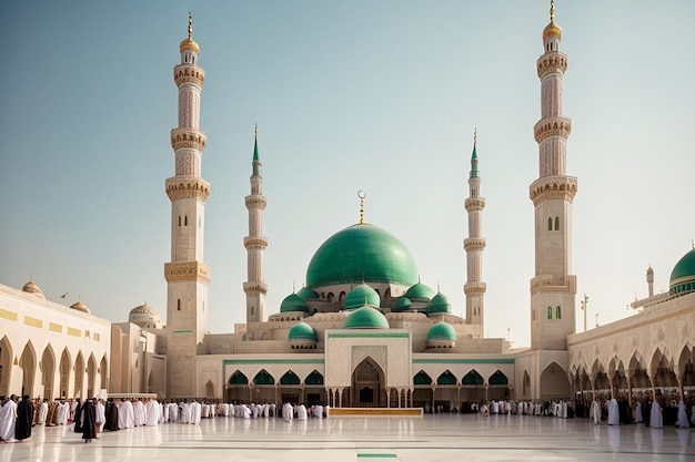 Photo prophet muhammed holy mosque in medina ksa