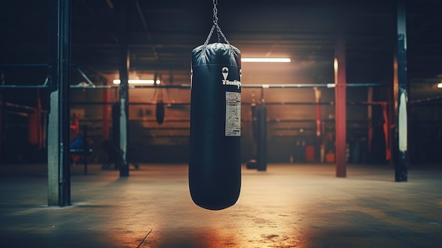 Photo a photo of a punching bag in a quiet gym