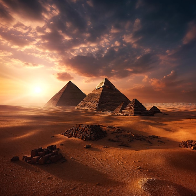 a photo of pyramids