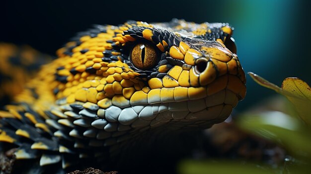 photo pythonid snake sleeping on branch snake closeup generated by AI