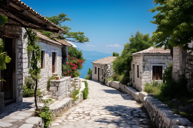 Photo of Quiet alley in a historic town peaceful landscape