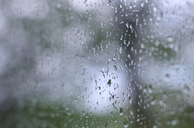 ぼやけた景色と窓ガラスに雨の写真が値下がりしました