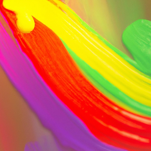 Photo rainbow colored background with paint trails