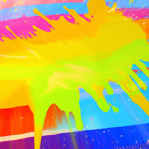 Photo rainbow colored background with paint trails