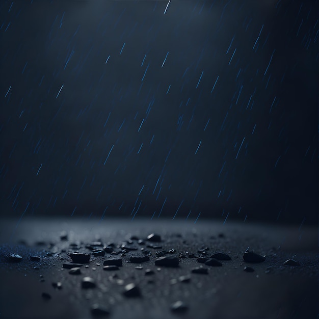 Photo of raindrops falling on a dark surface