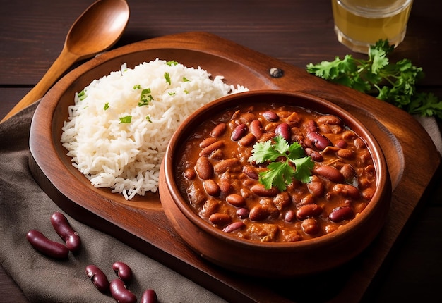 Photo photo of rajma razma curry with rice north indian food