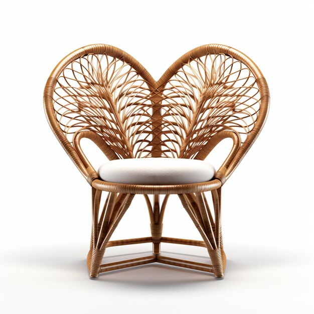 Photo of rattan chair with isolated backgrou