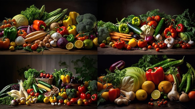 Фото сырых органических овощей со свежими ингредиентами Профессиональная фотография должна использовать высококачественный генеративный ИИ.