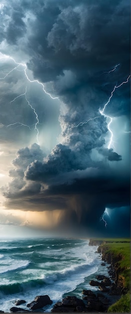 Photo real as Storm Fury Capturing the awe inspiring power of weather phenomena across landscapes i