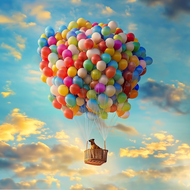 Photo realistic of the air ships as hotair balloon