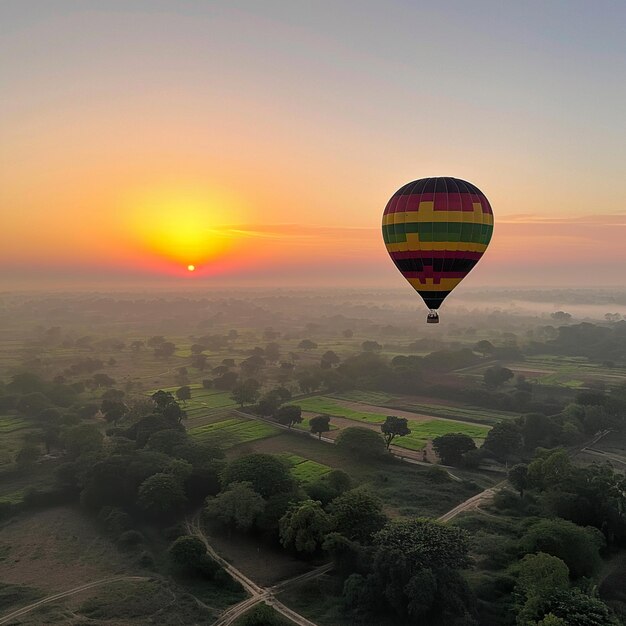 Photo realistic of the air ships as hotair balloon