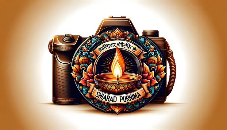 फोटो photo realistic as vector of a traditional lamp and blessed sharad purnima text isolated on white ba