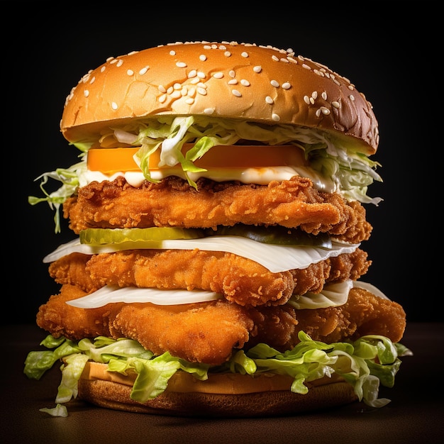 photo realistic beef schnitzel sandwich