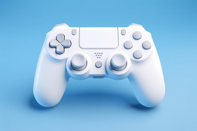 Photo realistic console game controller whitr isolated icon on 3d rendering
