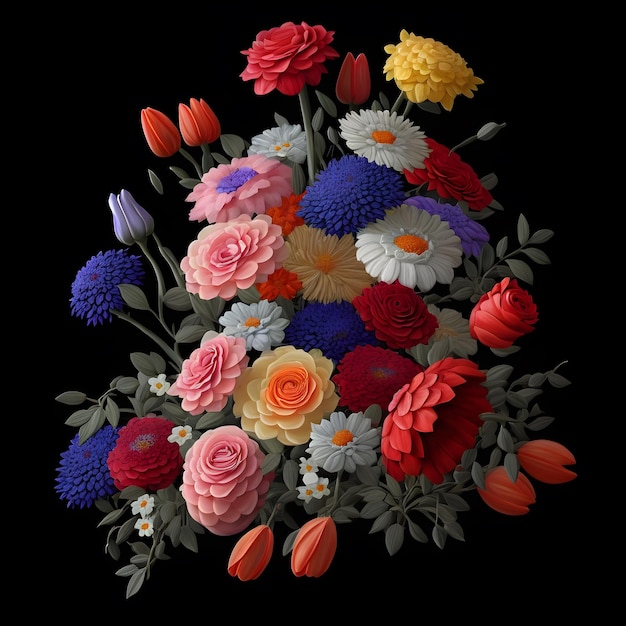 Photo photo realistic flower bouquets