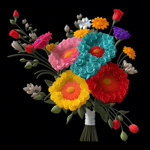 Photo photo realistic flower bouquets