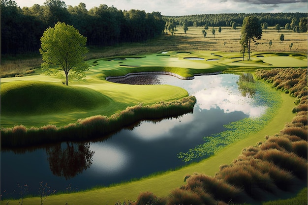 Photo realistic Golf course field