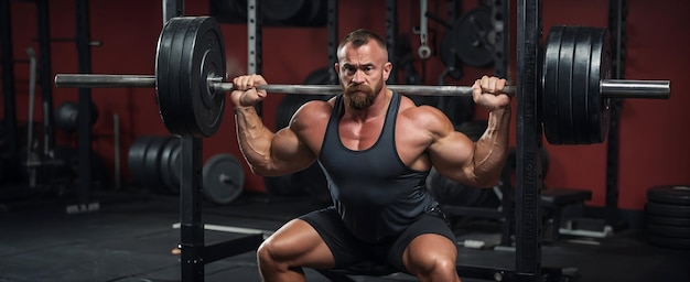 Photo photo realistic image of strength session trainer supporting a weightlifter during a heavy lift in a